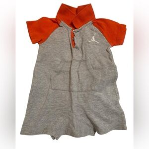 Jordan Kids' Gray and Orange Polo Romper